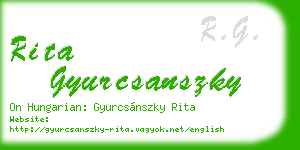 rita gyurcsanszky business card